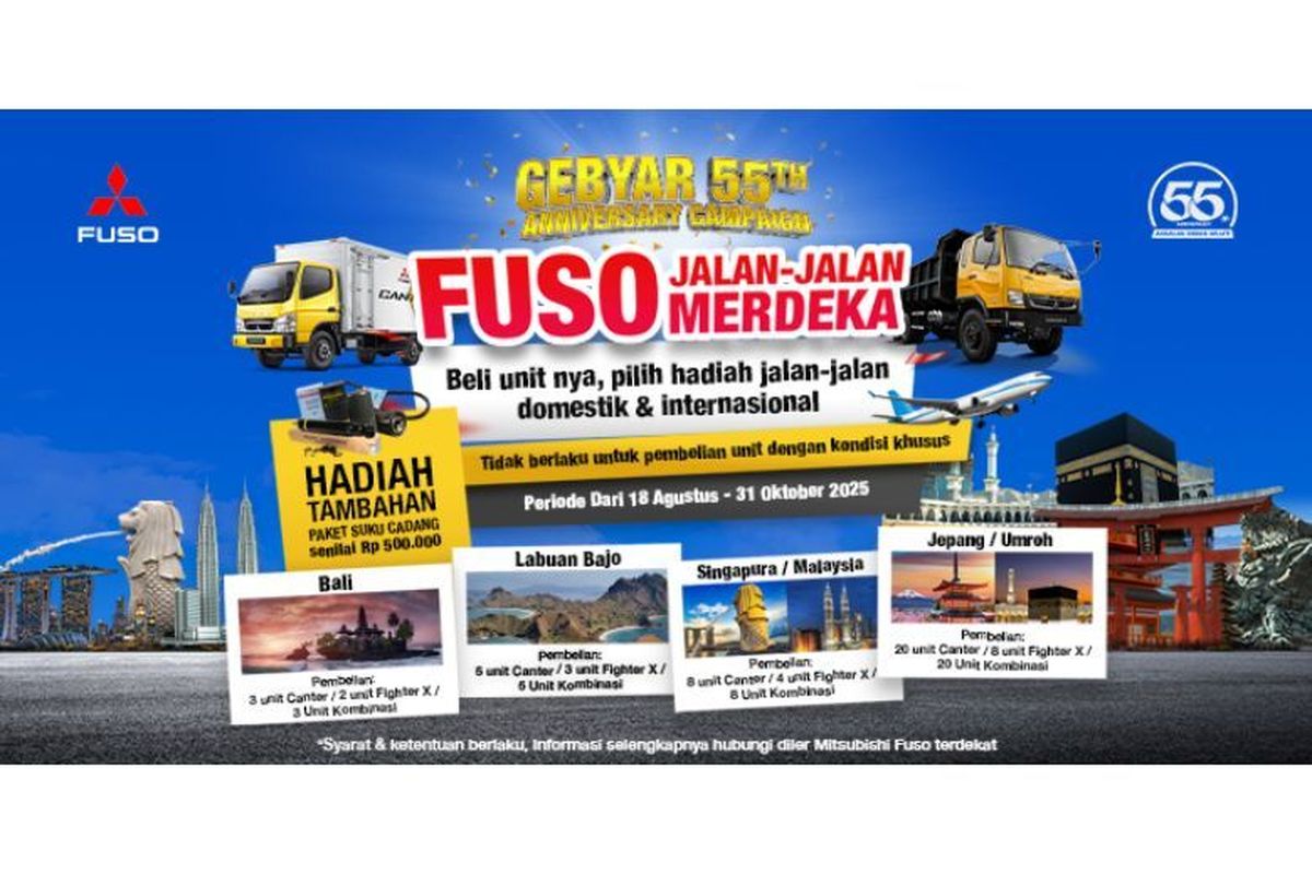 kendaraan niaga, Mitsubishi fuso, Canter, Fuso Jalan-Jalan Merdeka, fighter x mitsubishi, Rayakan 55 Tahun di Indonesia, Mitsubishi Fuso Gelar Program Jalan-Jalan Merdeka untuk Konsumen Setia