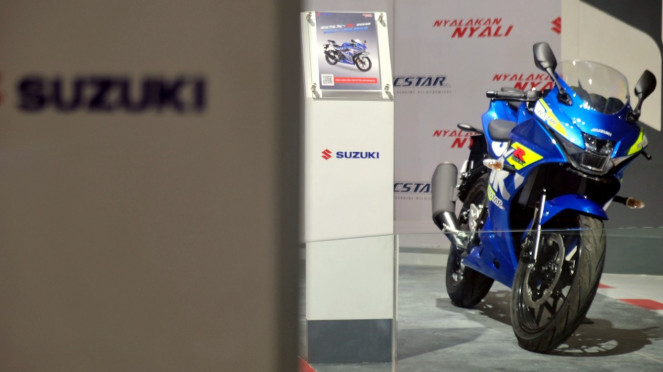 Suzuki GSX R150 di Jakarta Auto Week 2022. Suzuki GSX R150 di Jakarta Auto Week 2022.