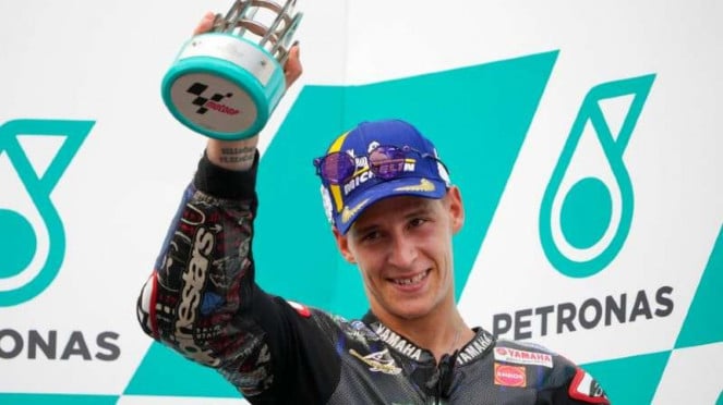 Pembalap Monster Energy Yamaha, Fabio Quartararo. Pembalap Monster Energy Yamaha, Fabio Quartararo.