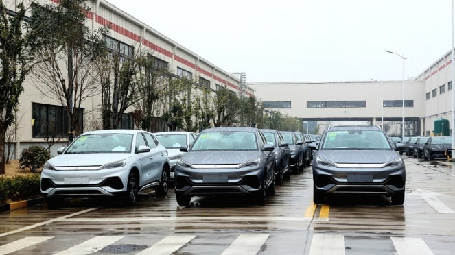 Pabrik produksi mobil listrik BYD di Changzhou Pabrik produksi mobil listrik BYD di Changzhou