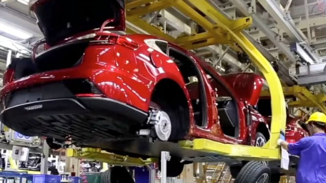 Pabrik produksi mobil listrik BYD di Changzhou