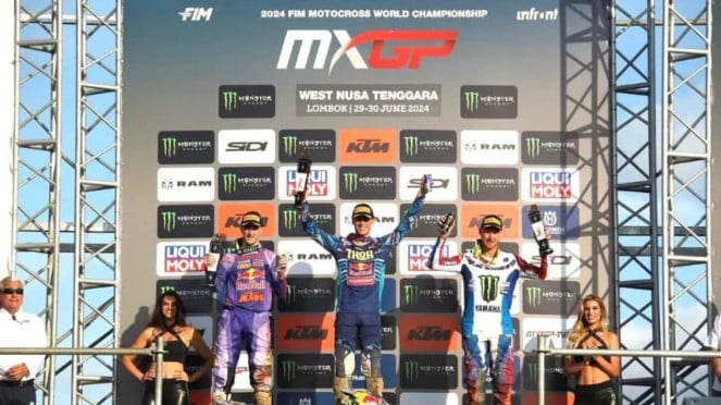 Pembalap Red Bull Gas Gas Factory Racing, Jorge Prado meraih podium pertama di MXGP Lombok seri pertama 2024 (Kominfotik NTB) Pembalap Red Bull Gas Gas Factory Racing, Jorge Prado meraih podium pertama di MXGP Lombok seri pertama 2024 (Kominfotik NTB)
