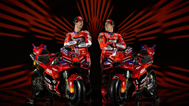 Francesco Bagnaia dan Marc Marquez di Ducati Francesco Bagnaia dan Marc Marquez di Ducati