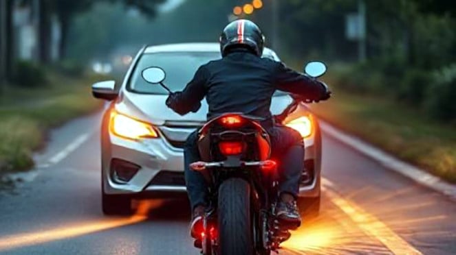 Ilustrasi kecelakaan mobil dan motor Ilustrasi kecelakaan mobil dan motor