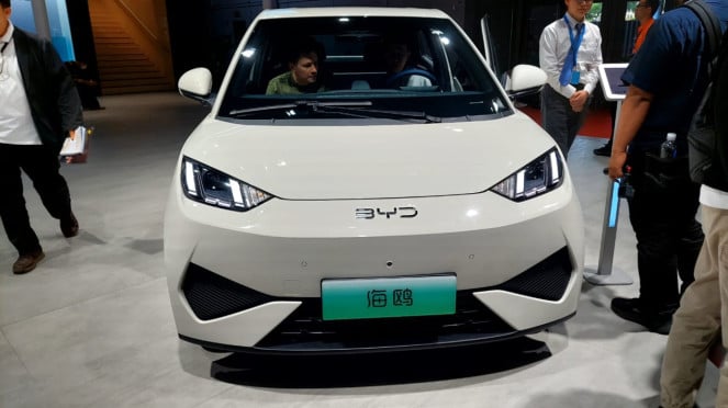 Mobil listrik BYD Seagull di Shanghai Auto Show 2025 Mobil listrik BYD Seagull di Shanghai Auto Show 2025