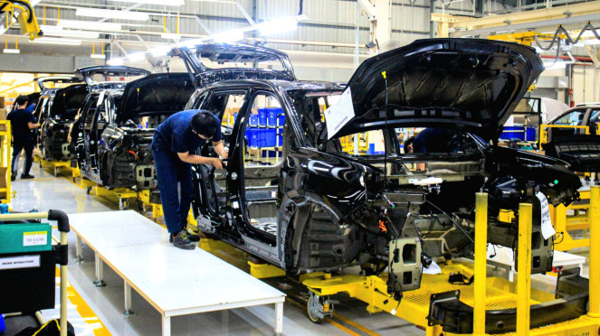 Pabrik produksi GAC AION di Purwakarta Pabrik produksi GAC AION di Purwakarta