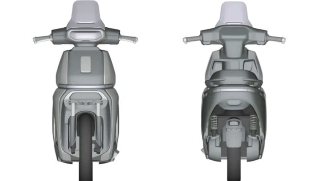 Gambar paten skuter listrik baru TVS Gambar paten skuter listrik baru TVS