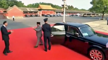 Mobil yang ditumpangi Presiden Prabowo saat kunjungan ke China.