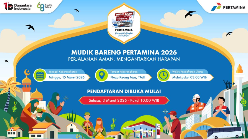 Mudik Bareng Pertamina 2026 Kembali Dibuka, Fasilitasi Arus Mudik dan Balik Lebih dari 15 Kota