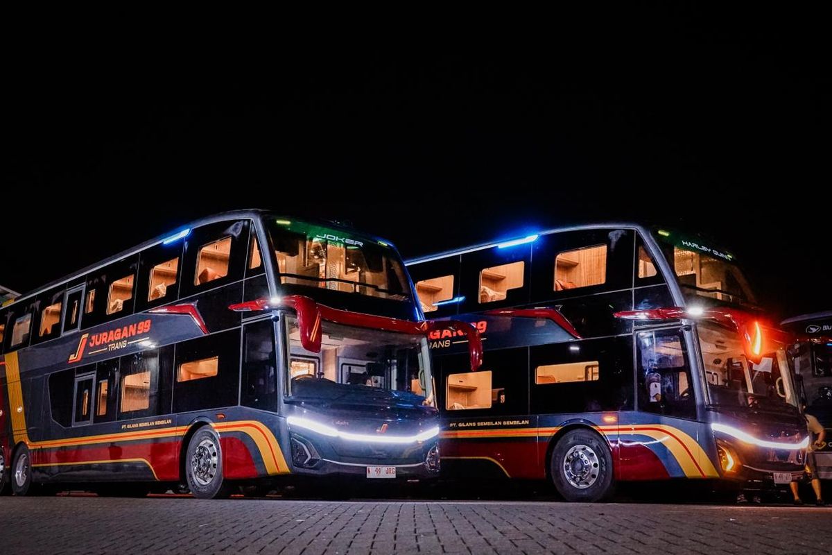 Bus Tingkat Unik PO Juragan 99 Trans: Tersedia 19 Bangku Privat