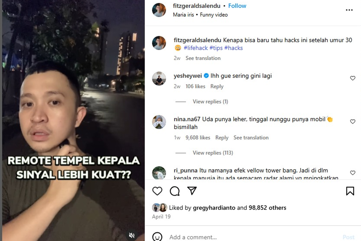 Remot mobil, remote control, mitos atau fakta, remot mobil, remot mobil tempel ke kepala, Pria Ini Ujicoba Tempel Remot Mobil ke Kepala, Ini Hasilnya