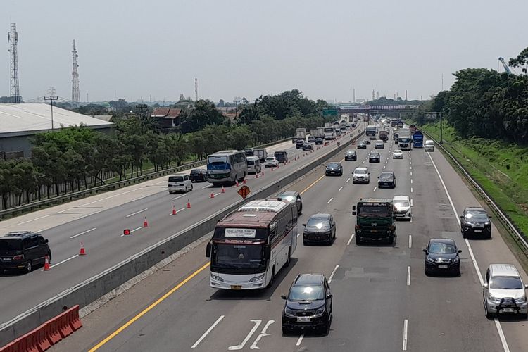 One Way Nasional Tol Trans Jawa KM 70–414 Dihentikan, Lalin Normal