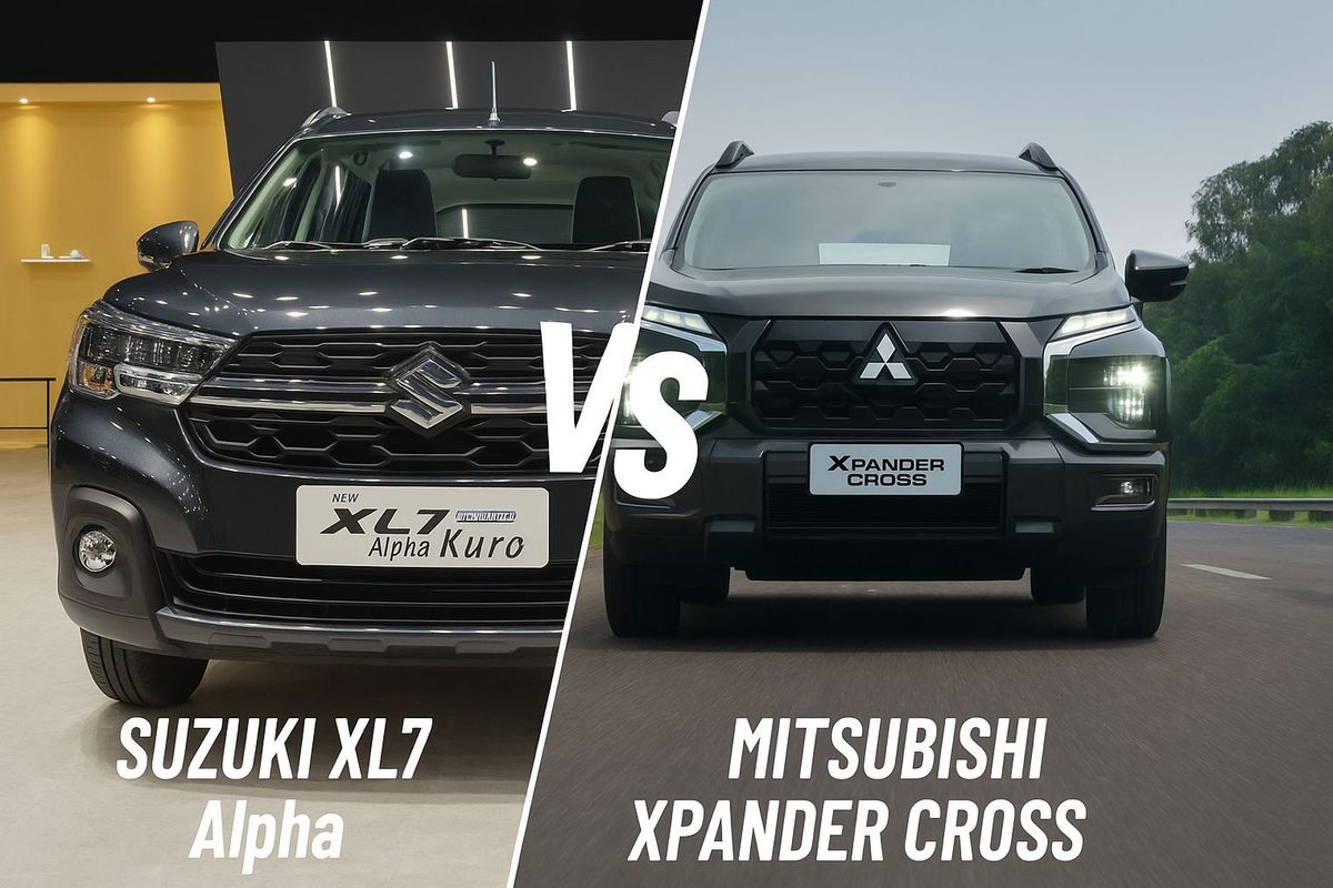 Xpander Cross, Mitsubishi Xpander Cross, Suzuki XL7 Hybrid Alpha Kuro, xl7 alpha kuro, new xl7 hybrid, komparasi xl7 vs xpander cross, Adu XL7 Hybrid Alpha Kuro Vs Xpander Cross: Pertarungan MPV Rasa SUV