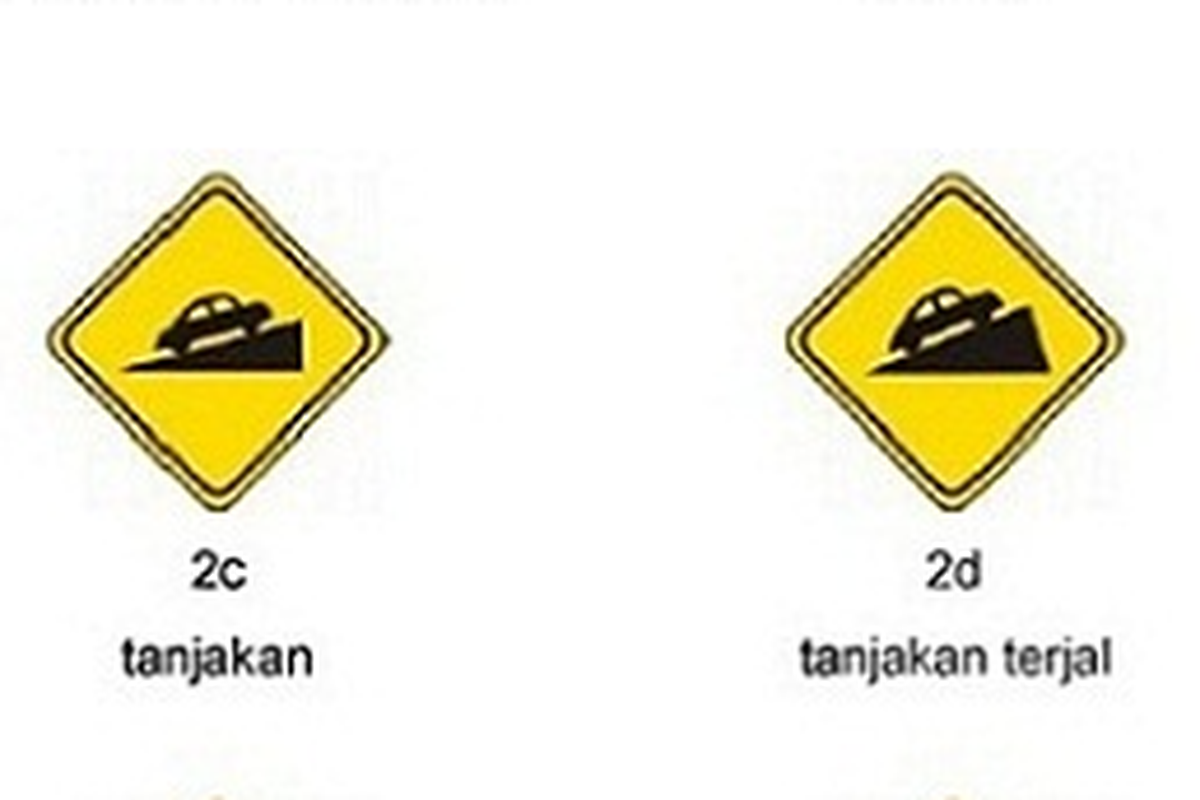 rambu lalu lintas, tanjakan, tanjakan curam, tanjakan terjal, Mengenal Arti 2 Rambu Tanjakan yang Kerap Diabaikan Pengemudi