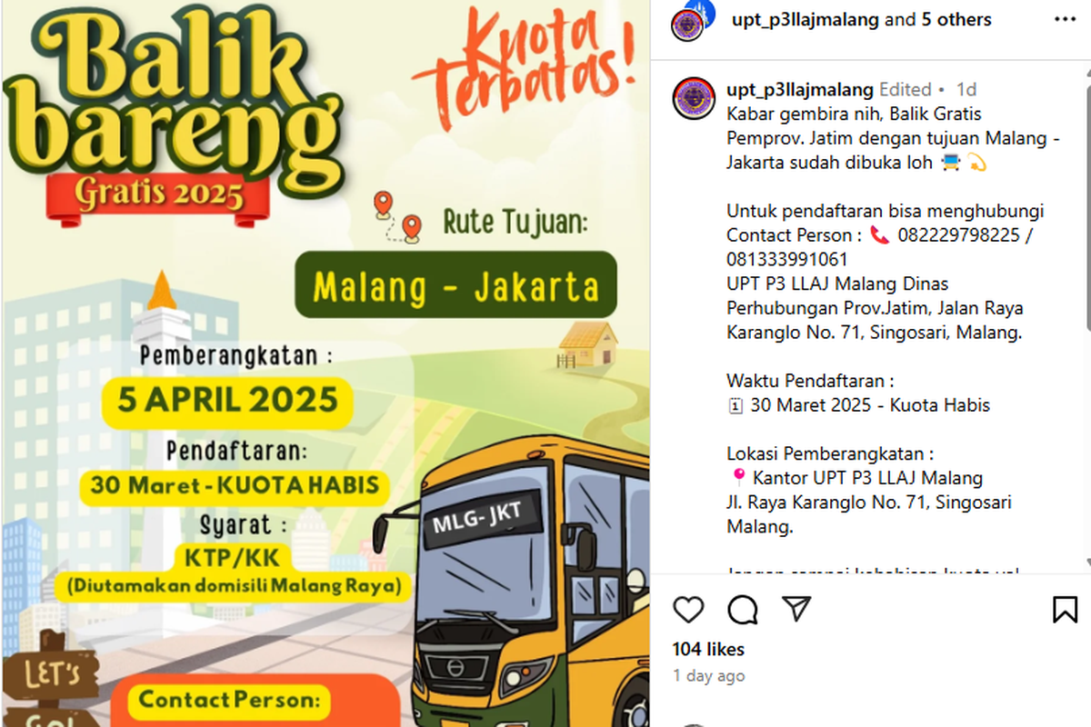 Pemprov Jatim, balik gratis, Program balik gratis, malang-jakarta, Pemprov Jatim Gelar Program Balik Gratis dari Malang ke Jakarta