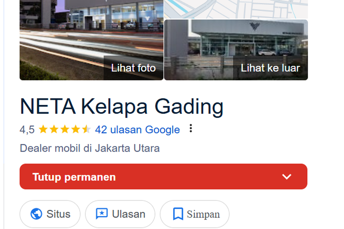 Neta Auto Indonesia, mobil listrik, diler Kelapa Gading, penutupan diler, Diler Mobil Listrik Neta di Kelapa Gading Ditutup, Ini Penjelasannya