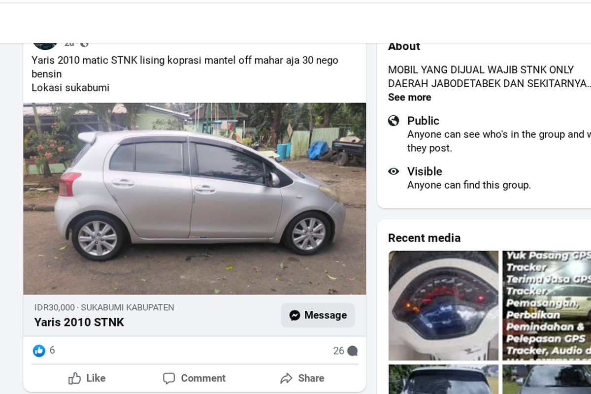 Facebook, penipuan, mobil bekas, motor bekas, Hati-hati Penipuan Jual Beli Kendaraan Bekas di Facebook