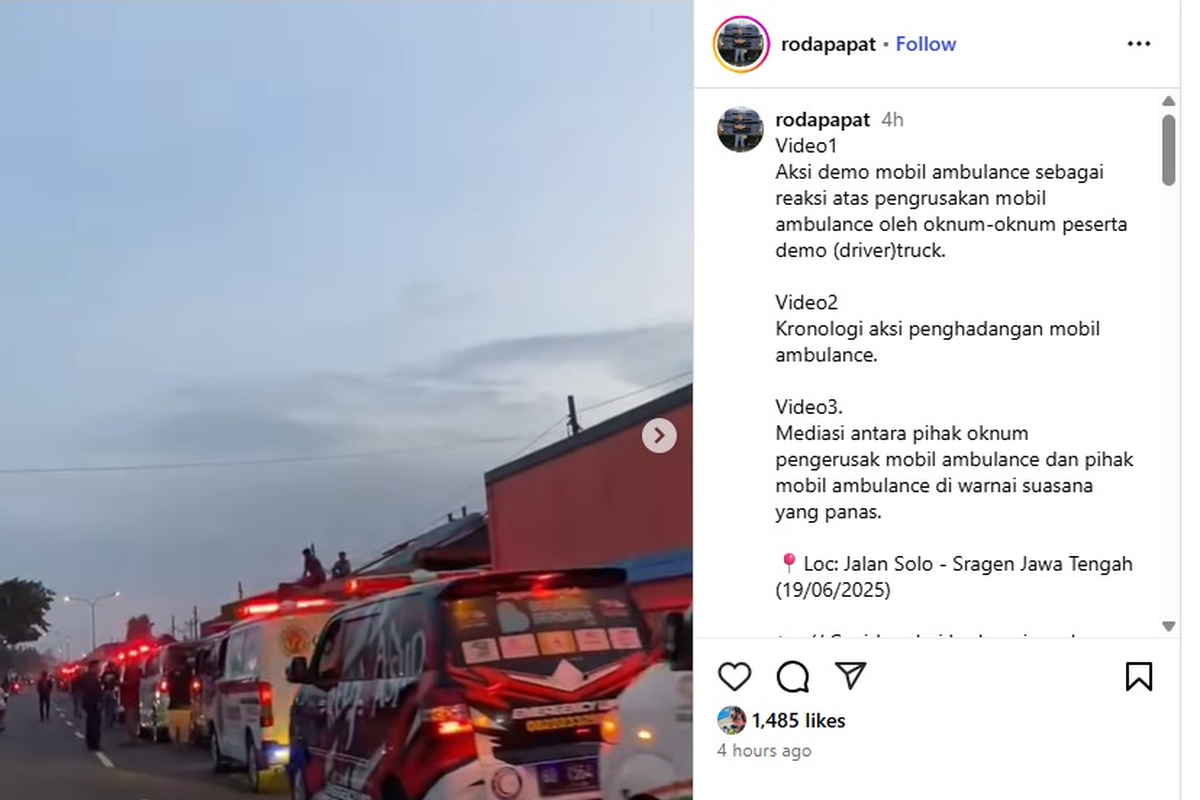 sopir truk, ODOL, ambulans, Ambulans, kendaraan prioritas, UU LLAJ, over dimension over load, Ambulans Dirusak Saat Demo Truk ODOL, Ingat 7 Kendaraan Prioritas