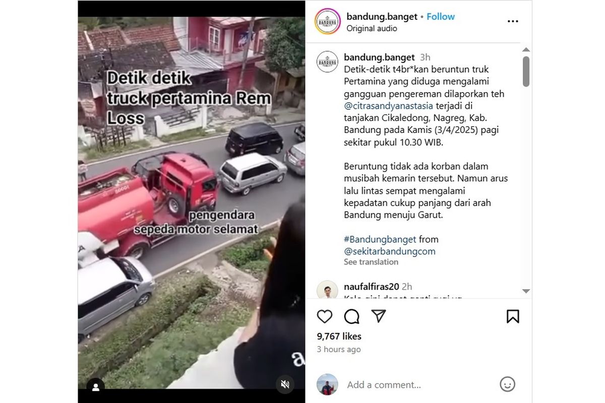 truk tangki, rem blong, truk rem blong, truk tangki Pertamina, Belajar dari Truk Tangki Pertamina yang Gagal Mengerem, Cek Spion dan Jaga Jarak