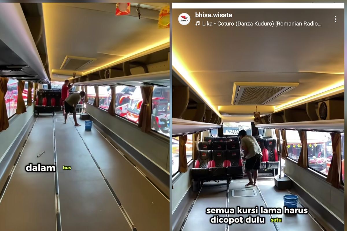 Kursi bus, kursi bus, kabin bus, bus pariwisata, desain bus, Begini Proses Pengantian Kursi Bus