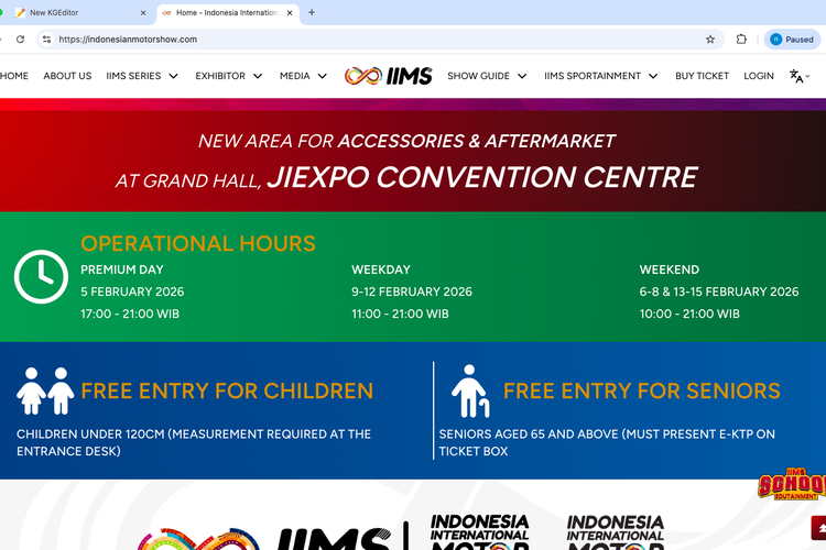 Catat Jam Operasional IIMS 2026, Buka Hingga Malam