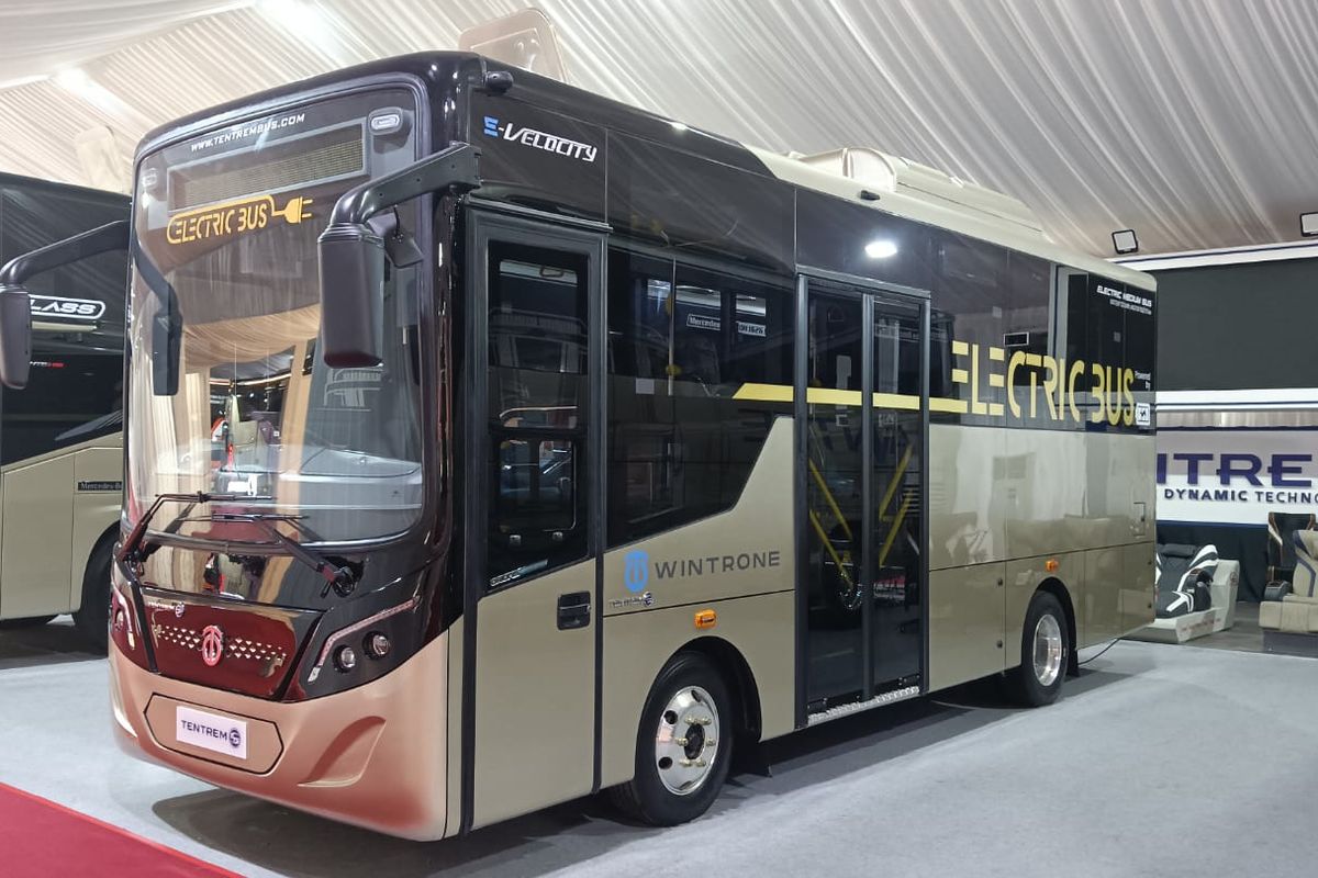 Bus listrik, karoseri tentrem, GIIAS 2025, E-Velocity, Bus Listrik E-Velocity: Inovasi Terbaru dari Karoseri Tentrem