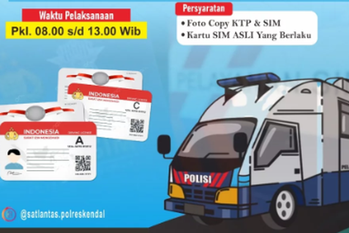 SIM Keliling Kendal, SIM Keliling libur, Demo Ojol Jateng, Pelayanan SIM Keliling di Kendal Diliburkan Sementara