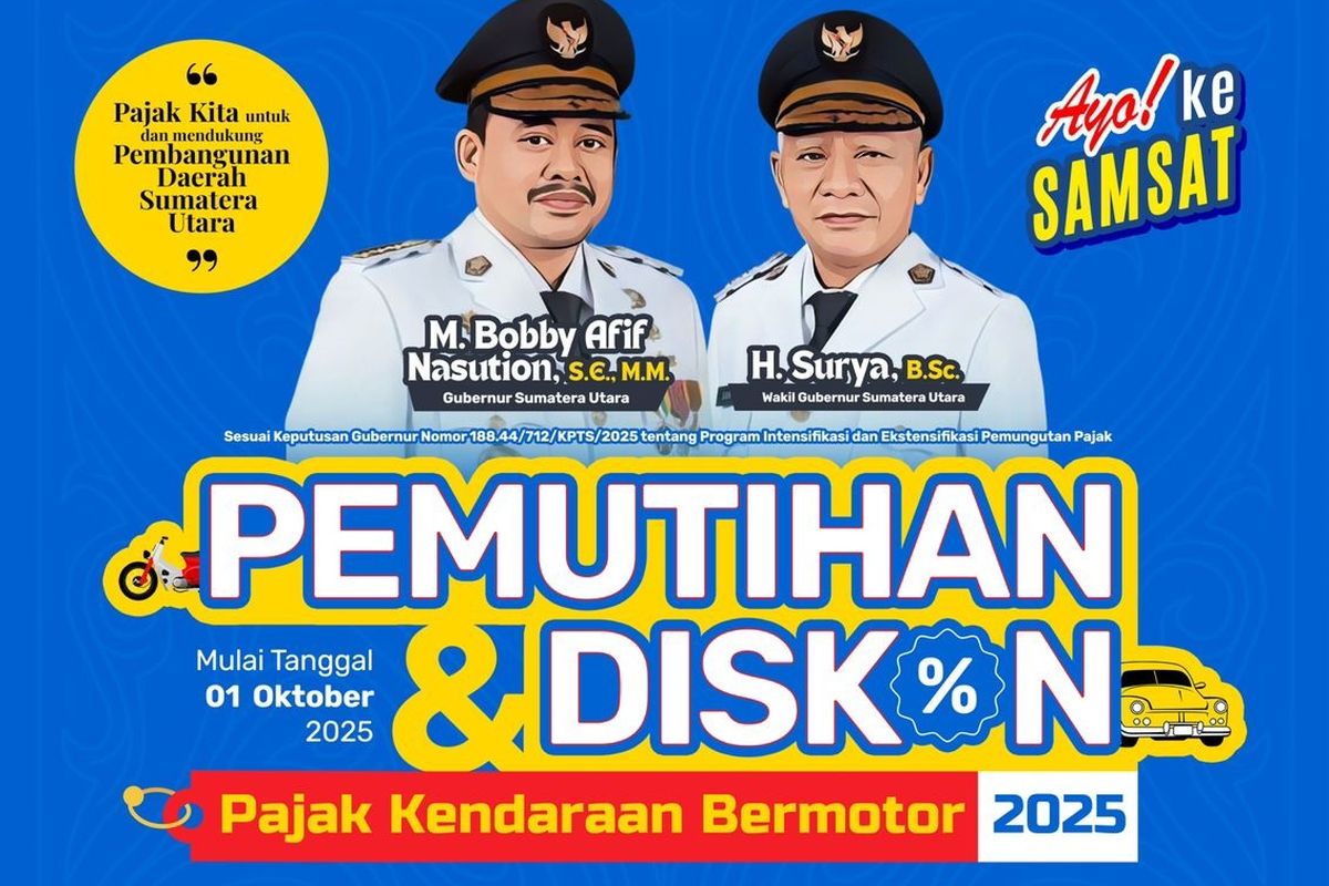 Sumatera Utara, Pajak Kendaraan Bermotor, pemutihan pajak kendaraan, pemutihan pajak kendaraan sumatara utara, Pemutihan Pajak Kendaraan di Sumatera Utara: Ini Jadwal dan Syaratnya