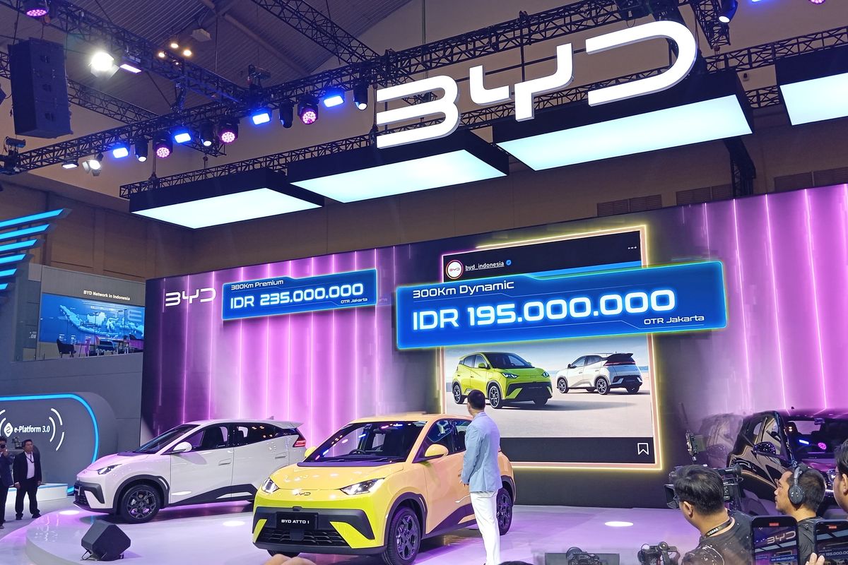 GIIAS, BYD Atto 1, Wuling Air EV, Atto 1, GIIAS 2025, otomotif, Komparasi, wuling air ev, komparasi mobil listrik, VinFast VF3, GIIAS 2025 Jakarta, Perbandingan Cicilan BYD Atto 1, VinFast VF 3 dan Wuling Air EV