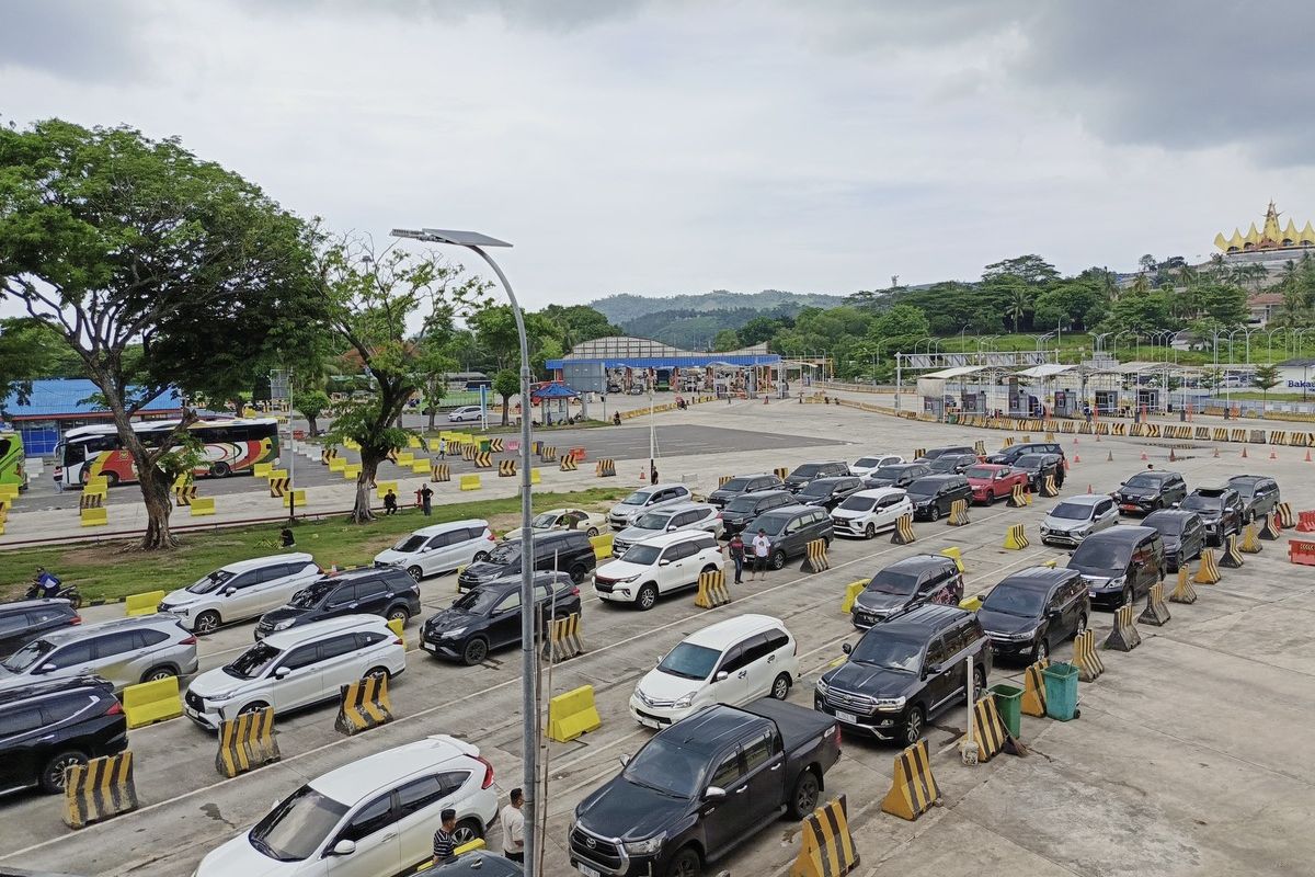 ASDP, buffer zone, Pelabuhan Bakauheni, delaying system, pelabuhan penyeberangan, Delaying System, Ini Lokasi Buffer Zone Menuju Pelabuhan Bakauheni saat Arus Balik