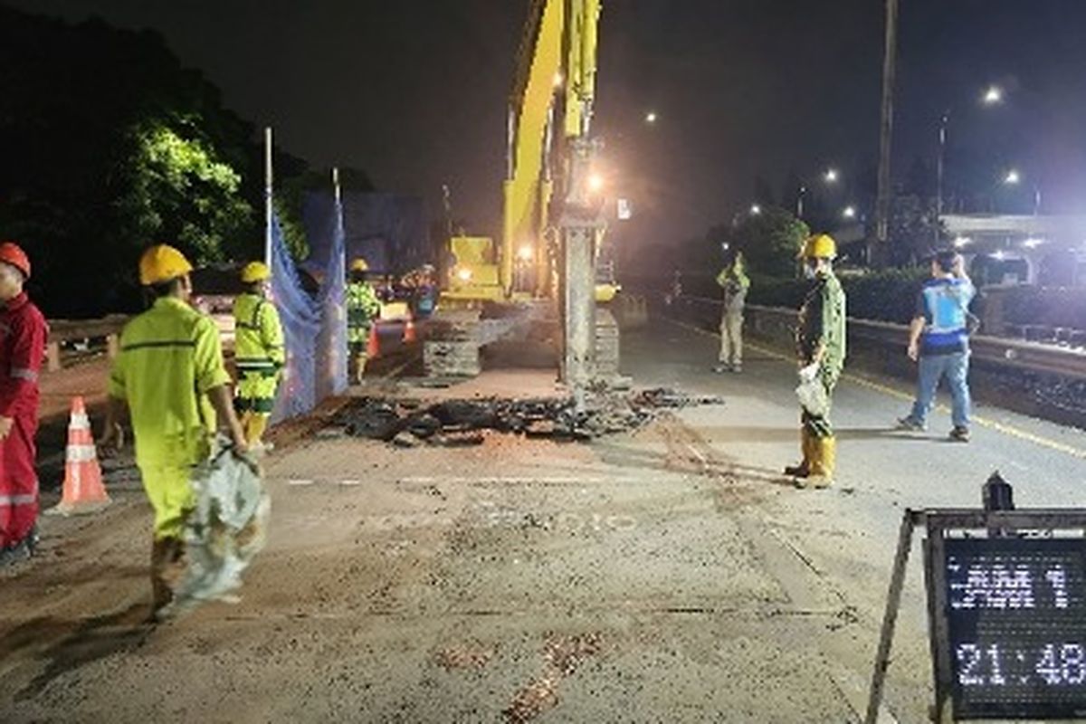 perkerasan, Lajur, lajur, Tanjung Priok, Serpong, Tol JORR, Pemeliharaan jalan, Awas Macet, Cek Titik Pemeliharaan Jalan di Tol JORR Mulai Hari Ini