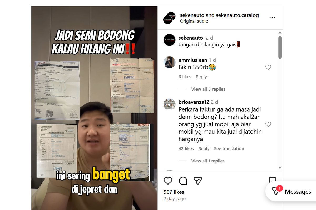 Benarkah Faktur Kendaraan Tidak Boleh Hilang? Ini Penjelasannya