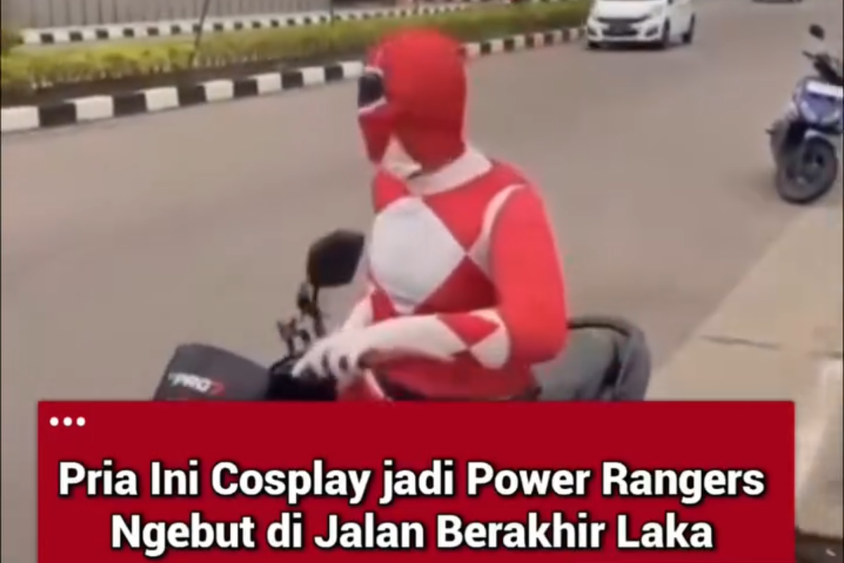 kecelakaan, Power Rangers, pengendara motor, Ranger Merah, motor, Power Ranger Merah, Power Ranger Banyak Gaya, Ugal-ugalan Berujung Kecelakaan