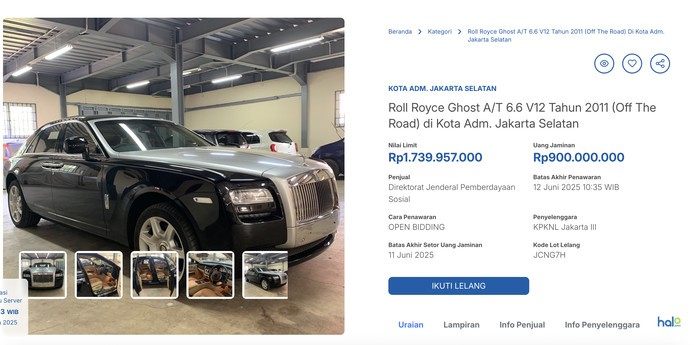 Array,Serbu! Pemerintah Lelang Rolls-Royce 'Murah', Dibuka dengan Harga Segini