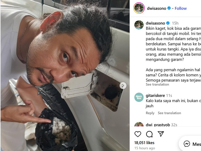 Array,Tangki Bensin Mobil Dwi Sasono Ada Garam, dari BBM?