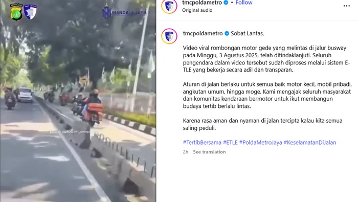 Array,Konvoi Moge Terobos Jalur Busway Ditilang Semua, Segini Besar Dendanya