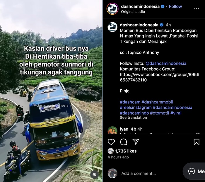 Array,Viral Konvoi Yamaha Nmax Setop Bus di Tikungan, Ini Bahayanya