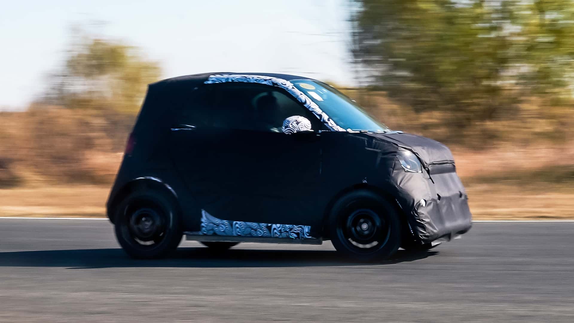 smart #2, les premières photos des tests sur route
