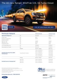 2025 Ford Rankger WildTrak V6 TD Malaysia price list-1 2025 Ford Rankger WildTrak V6 TD Malaysia price list-1