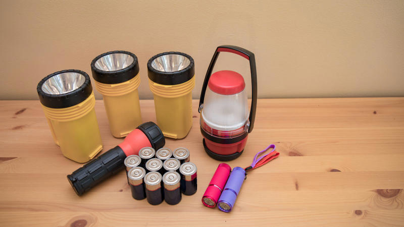 Flashlight with Extra Batteries