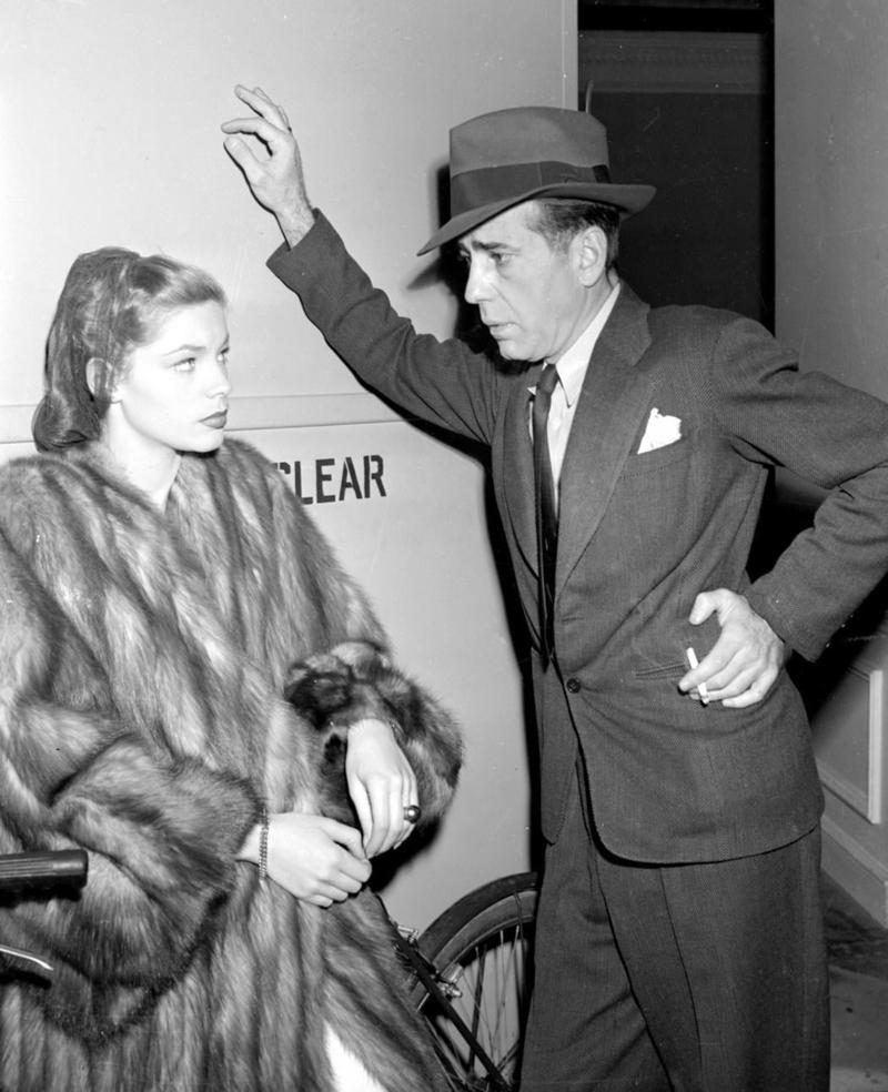 Bogart and Bacall on the set of 'The Big Sleep', 1940s