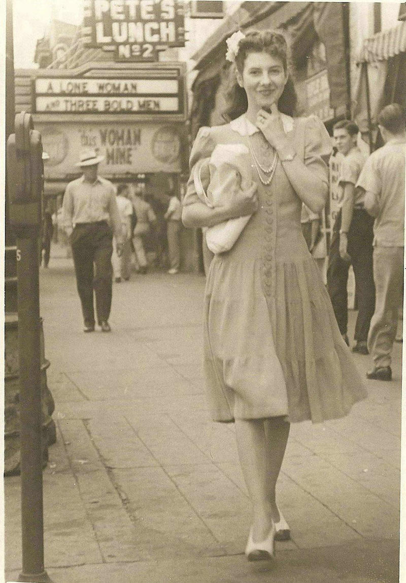 A woman on the streets, 1940s