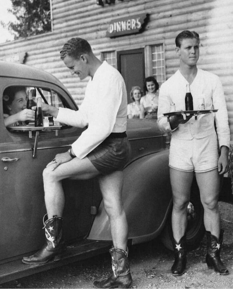 Waiters at a diner in Dallas, Texas, 1940s