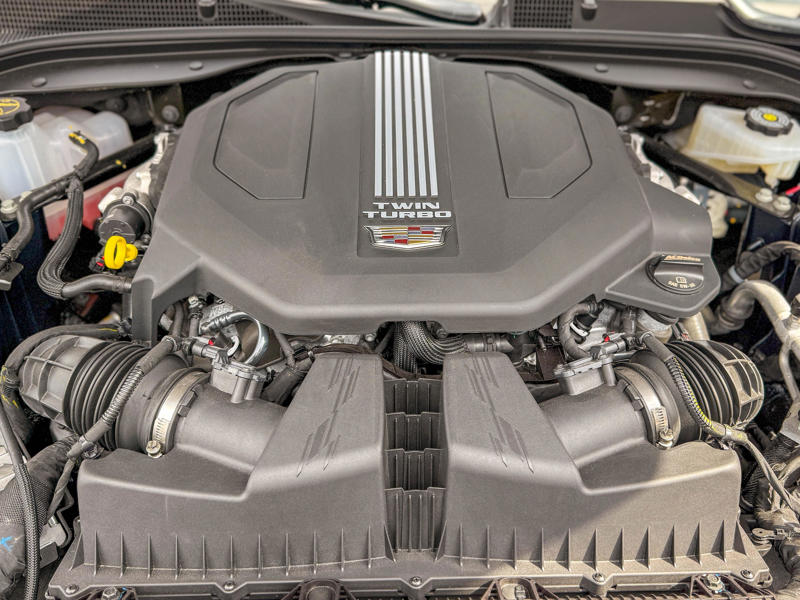 Under the hood lurks a powerful twin-turbo V6