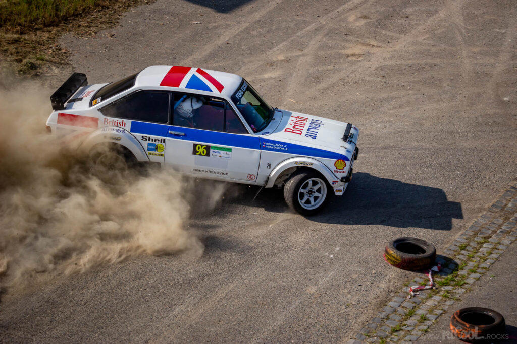 Rallye car drifting