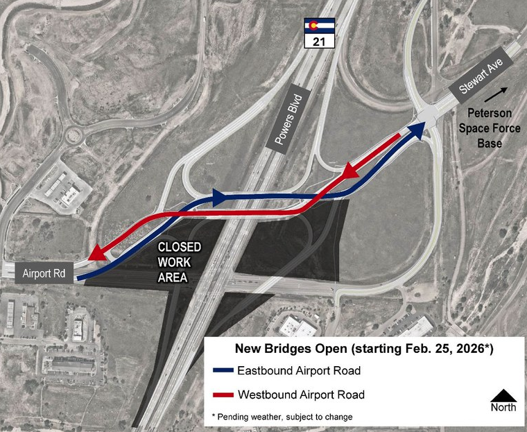 CDOT to open new bridges, ramps at Powers and Airport