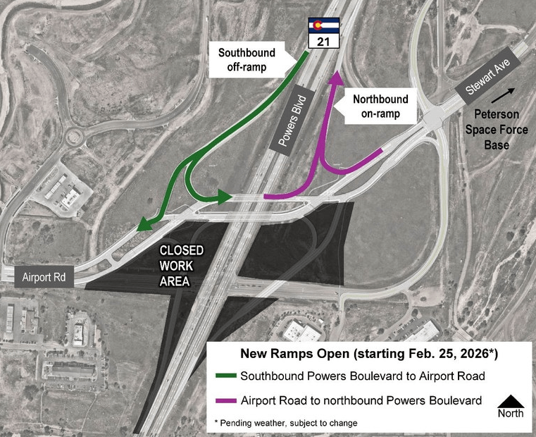 CDOT to open new bridges, ramps at Powers and Airport