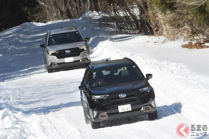 スバル「最新フォレスター」は“雪上性能”がスゴイ!「フル乗車＆非圧雪」でもガンガン登れる!「まるで“WRX”みたいな走り!」と大好評の「常時四駆×ストロングハイブリッド」の実力とは!