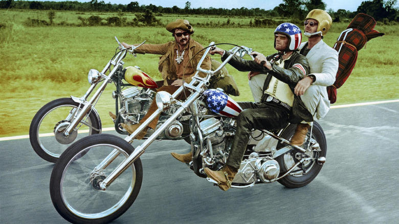 Dennis Hopper, Peter Fonda, and Jack Nicholson in Easy Rider