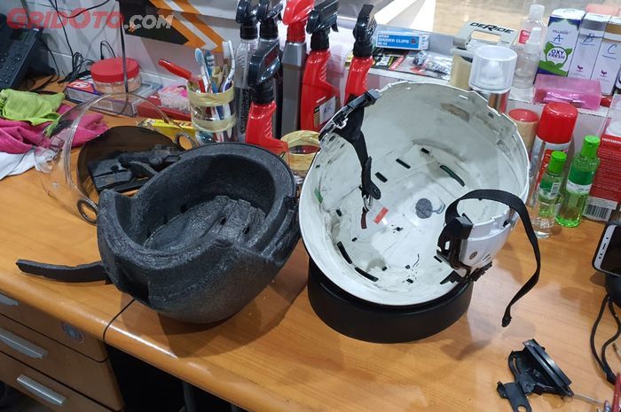 helm, servis helm, bengkel helm, DeRide, Helm Rusak Jangan Dibuang, Ini Bagian yang Masih Bisa Diservis